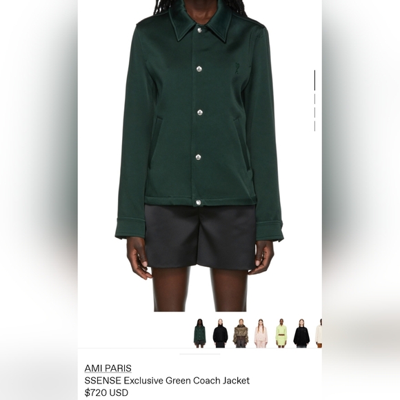Ami Alexandre Mattiussi Dark Green Varsity Jacket